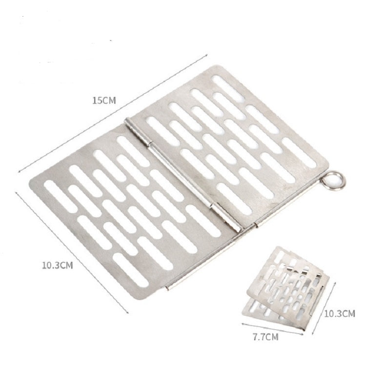 สแตนเลสพับบาร์บีคิวสุทธิแบบพกพาบาร์บีคิวอุปกรณ์ปิกนิก, S 15x10.3CM, M 22.6x15.8CM, L 35.8x20CM
