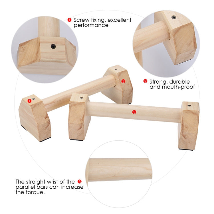 แท่นออกกำลังกายแบบไม้เดี่ยวขนานแบบกลับหัว แท่นวิดพื้น ขนาด 50ซม, Wooden Push-up Bracket