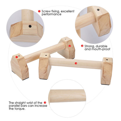 แท่นออกกำลังกายแบบไม้เดี่ยวขนานแบบกลับหัว แท่นวิดพื้น ขนาด 50ซม, Wooden Push-up Bracket