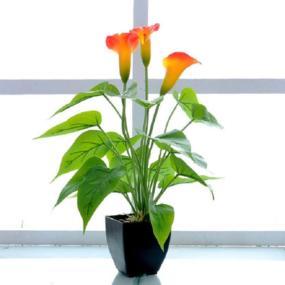 ดอกไม้ประดิษฐ์ Calla กระถางต้นไม้ตกแต่งบ้านสีเขียว