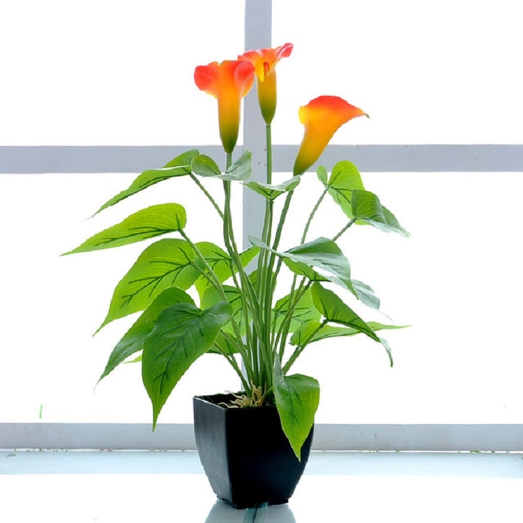 ดอกไม้ประดิษฐ์ Calla กระถางต้นไม้ตกแต่งบ้านสีเขียว