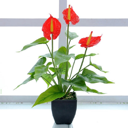 ดอกไม้ประดิษฐ์ Calla กระถางต้นไม้ตกแต่งบ้านสีเขียว