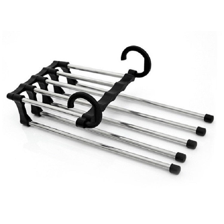 มัลติฟังก์ชั่น 5 in 1 Telescopic ตู้เสื้อผ้าพับ Magic กางเกง Rack, 5 in 1 Telescopic Rack