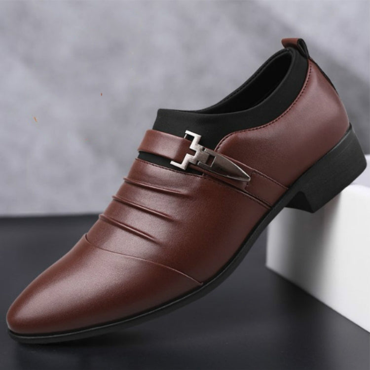 ผู้ชายชุดธุรกิจรองเท้าหนัง PU ชี้ Toe Oxfords รองเท้า, 38, 39, 40, 41, 42, 43, 44, 45, 46