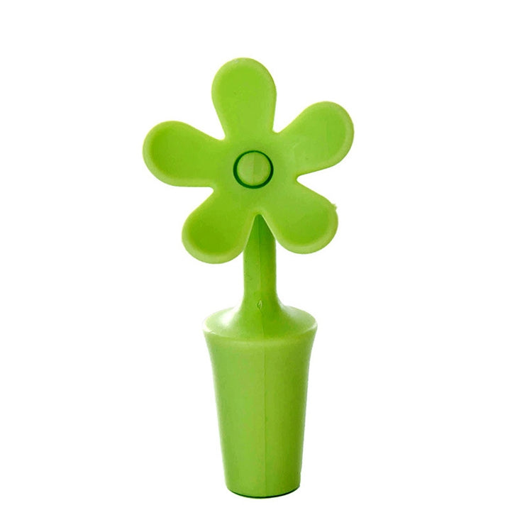 5 ชิ้นจุกไวน์ซิลิโคนดอกไม้จุกเบียร์, 5 PCS Flower Shape(Green), 5 PCS Flower Shape(Purple), 5 PCS Flower Shape(Red), 5 PCS Flower Shape(Blue)