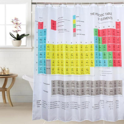 ตารางธาตุของม่านอาบน้ำโพลีเอสเตอร์กันน้ำโรคราน้ำค้างพิมพ์, Shower Curtain, Size: 180x180cm
