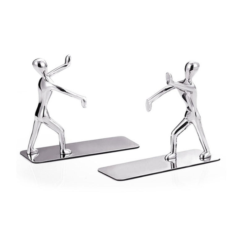 คู่คนเล็กยืนตกแต่งโต๊ะสร้างสรรค์ชั้นวางหนังสือโลหะแผ่นกดหนังสือ, Book Push Plate