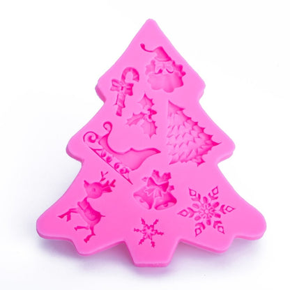ต้นคริสต์มาสFondantซิลิโคนแม่พิมพ์เค้กช็อกโกแลตบิสกิตตกแต่งเครื่องมือ, Christmas Tree Shape