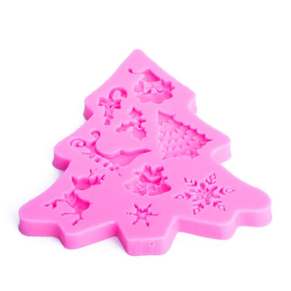 ต้นคริสต์มาสFondantซิลิโคนแม่พิมพ์เค้กช็อกโกแลตบิสกิตตกแต่งเครื่องมือ, Christmas Tree Shape