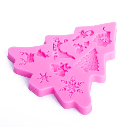 ต้นคริสต์มาสFondantซิลิโคนแม่พิมพ์เค้กช็อกโกแลตบิสกิตตกแต่งเครื่องมือ, Christmas Tree Shape