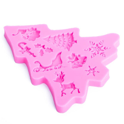 ต้นคริสต์มาสFondantซิลิโคนแม่พิมพ์เค้กช็อกโกแลตบิสกิตตกแต่งเครื่องมือ, Christmas Tree Shape