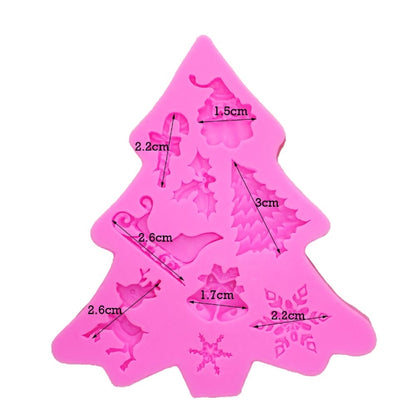 ต้นคริสต์มาสFondantซิลิโคนแม่พิมพ์เค้กช็อกโกแลตบิสกิตตกแต่งเครื่องมือ, Christmas Tree Shape