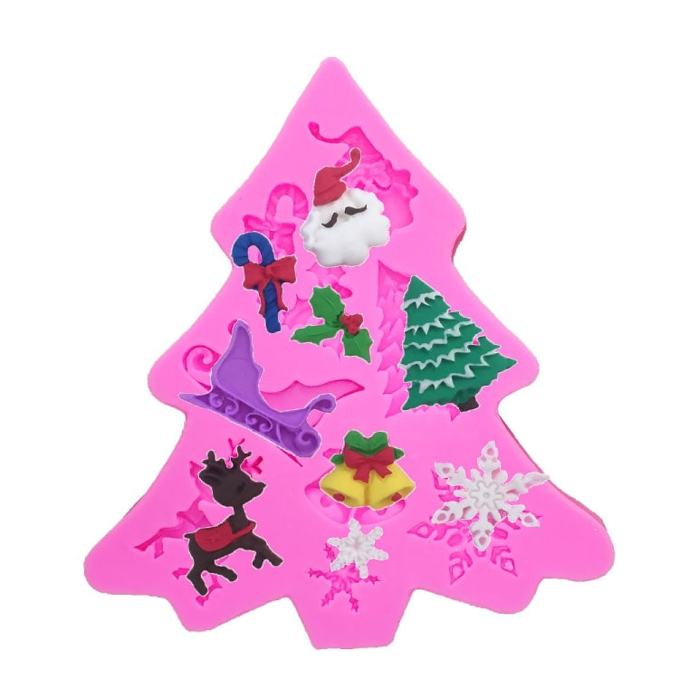 ต้นคริสต์มาสFondantซิลิโคนแม่พิมพ์เค้กช็อกโกแลตบิสกิตตกแต่งเครื่องมือ, Christmas Tree Shape