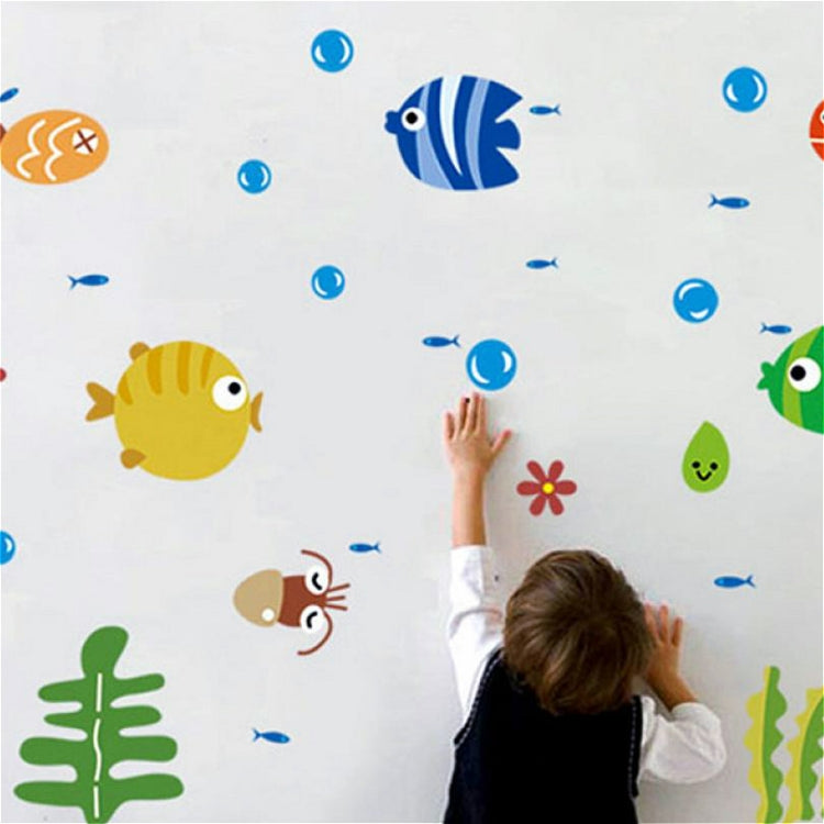 อนุบาลการ์ตูนสัตว์ทะเลตกแต่งกันน้ำเด็กห้องน้ำสติ๊กเกอร์ติดผนัง, Marine Animal