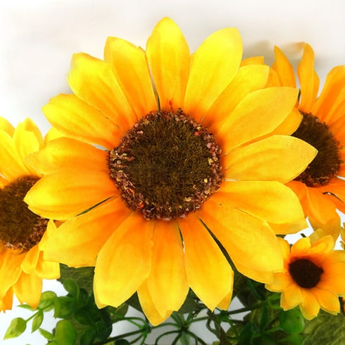 2 ชิ้น Creative Elegant ช่อดอกไม้ประดิษฐ์ดอกทานตะวันงานแต่งงานตกแต่ง, Sunflower