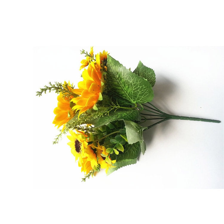 2 ชิ้น Creative Elegant ช่อดอกไม้ประดิษฐ์ดอกทานตะวันงานแต่งงานตกแต่ง, Sunflower