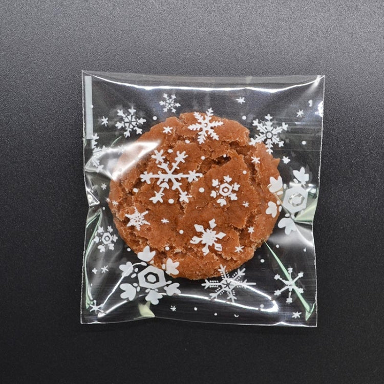 5 แพ็คเกล็ดหิมะคริสต์มาสขนมคุกกี้ถุงขนมถุงของขวัญกาวในตัว, 5.5x5.5cm, 7x7cm, 10x10cm, 14x14cm