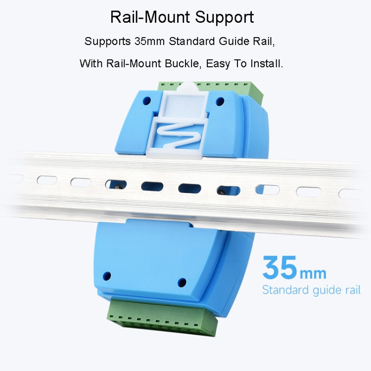 Waveshare RS485-HUB-8P ฮับ RS485 แบบแยก 8-ch เกรดอุตสาหกรรม, รองรับการยึดกับราง, ช่วงอัตราการส่งข้อมูลที่กว้าง