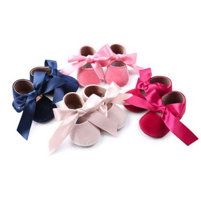 เด็กผู้หญิง Bow Lace Up หนัง PU Princess First Walkers รองเท้า, 13cm