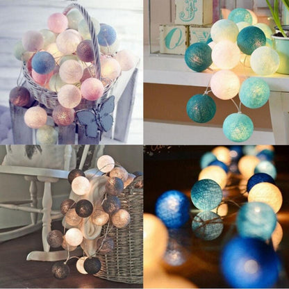 3M 20 LEDs สำลี Light String วันหยุดงานแต่งงาน Christmas PARTY ห้องนอนไฟ Fairy ไฟ LED กลางแจ้ง Garland ตกแต่ง, USB, Battery, EU Plug