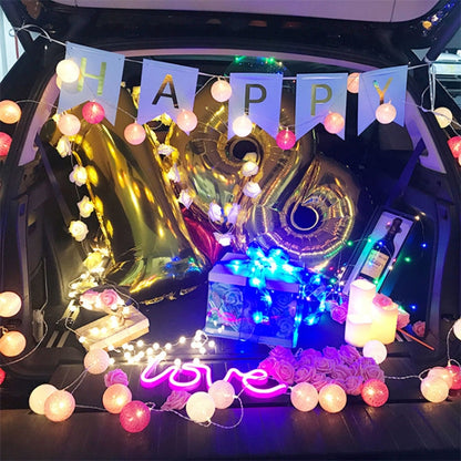 3M 20 LEDs สำลี Light String วันหยุดงานแต่งงาน Christmas PARTY ห้องนอนไฟ Fairy ไฟ LED กลางแจ้ง Garland ตกแต่ง, USB, Battery, EU Plug