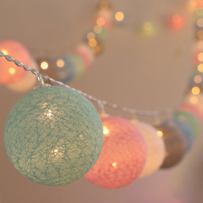 3M 20 LEDs สำลี Light String วันหยุดงานแต่งงาน Christmas PARTY ห้องนอนไฟ Fairy ไฟ LED กลางแจ้ง Garland ตกแต่ง, USB, Battery, EU Plug