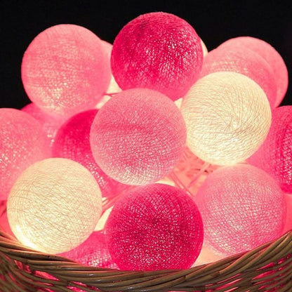 3M 20 LEDs สำลี Light String วันหยุดงานแต่งงาน Christmas PARTY ห้องนอนไฟ Fairy ไฟ LED กลางแจ้ง Garland ตกแต่ง, USB, Battery, EU Plug