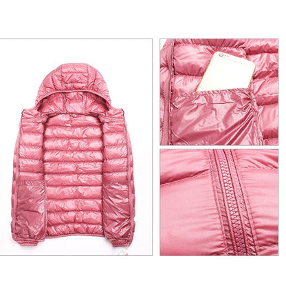 Casual ULTRA LIGHT เป็ดสีขาวลงเสื้อแจ็คเก็ตผู้หญิงฤดูใบไม้ร่วงฤดูหนาว WARM Coat Hooded Parka, M, L, XL, XXL, XXXL, XXXXL
