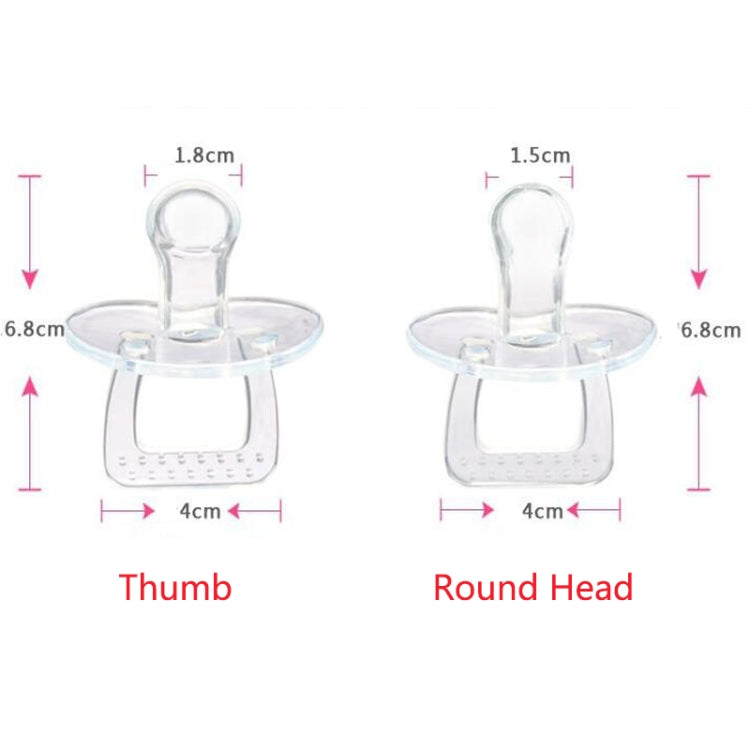 ผลิตภัณฑ์สำหรับเด็กซิลิโคนหัวกลมหัวแม่มือโปร่งใสจุกนมหลอก, Thumb, Round Head