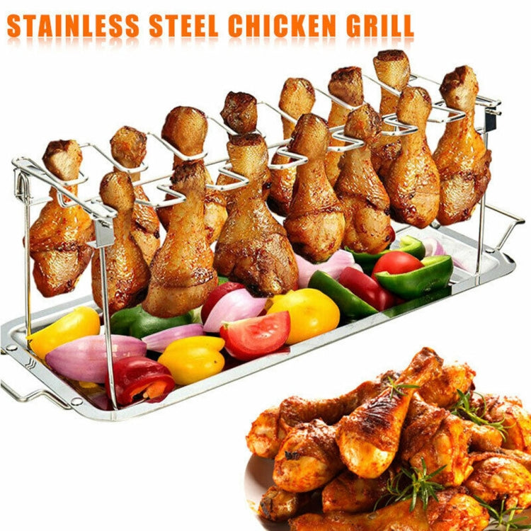 ชั้นวางบาร์บีคิวขาปีกไก่สแตนเลสพร้อมถาดรองน้ำหยด, Barbecue Rack