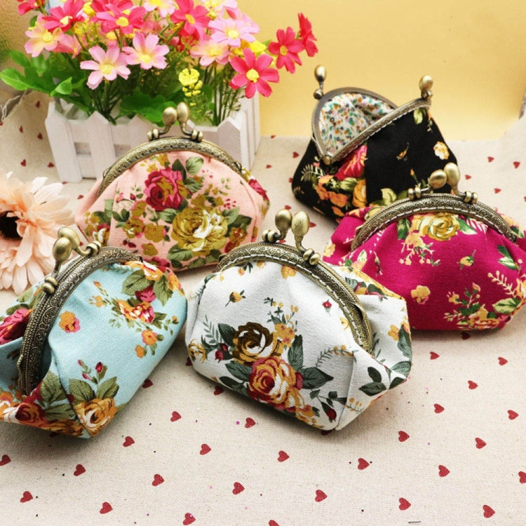 Retro Vintage ดอกไม้กระเป๋าสตางค์สุภาพสตรีขนาดเล็ก Hasp กระเป๋าคลัทช์
