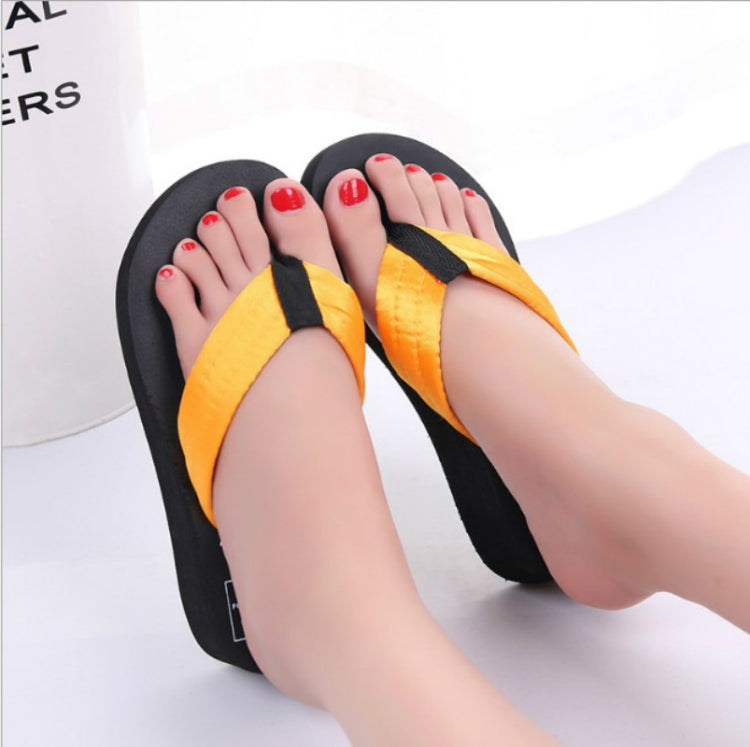 รองเท้าแตะประดับเลื่อม ลิ่มพร้อม Flip Flops, 36, 37, 38, 39, 40