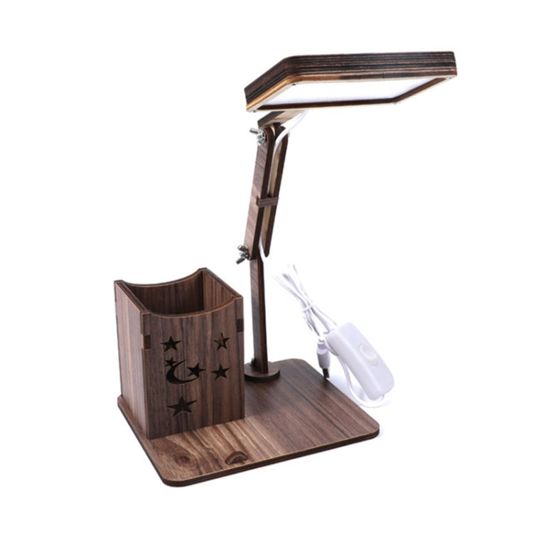 ไม้ Multi-Function Touch USB ผู้ถือปากกาโคมไฟตั้งโต๊ะนักเรียนเดสก์ท็อปชาร์จโคมไฟอ่านหนังสือ LED Eye Protection โคมไฟตั้งโต๊ะ, USB Plug-in without Battery, USB Charging Built-in Battery