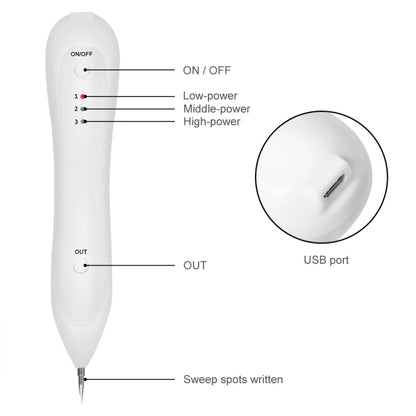 Dark Spot Remover USB เลเซอร์พลาสม่าปากกา Facial Freckle Wart Removal Beauty Care อุปกรณ์