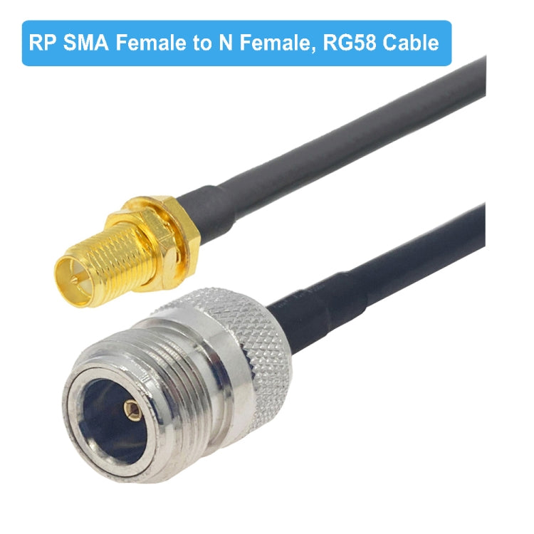 สายเคเบิลอะแดปเตอร์โคแอกเชียล RP-SMA ตัวเมียถึงตัวเมีย RG58, RP-SMA Female to N Female 0.5m, RP-SMA Female to N Female 1m, RP-SMA Female to N Female 1.5m, RP-SMA Female to N Female 3m, RP-SMA Female to N Female 5m, RP-SMA Female to N Female 10m