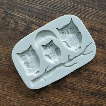 นกฮูก F Ondant แม่พิมพ์เค้กตกแต่ง DIY แห้ง Pais ช็อคโกแลตซิลิโคนแม่พิมพ์, Owl  Shape