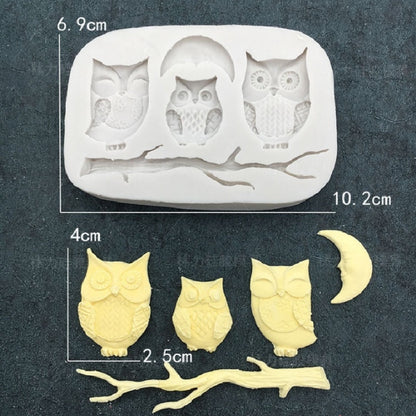 นกฮูก F Ondant แม่พิมพ์เค้กตกแต่ง DIY แห้ง Pais ช็อคโกแลตซิลิโคนแม่พิมพ์, Owl  Shape