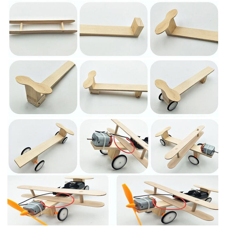 เด็กเทคโนโลยีการผลิตขนาดเล็ก DIY แท็กซี่ไฟฟ้าเครื่องบินทำด้วยมือวัสดุการสอนของเล่น, Electric Taxi Aircraft Model