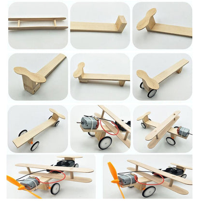 เด็กเทคโนโลยีการผลิตขนาดเล็ก DIY แท็กซี่ไฟฟ้าเครื่องบินทำด้วยมือวัสดุการสอนของเล่น, Electric Taxi Aircraft Model