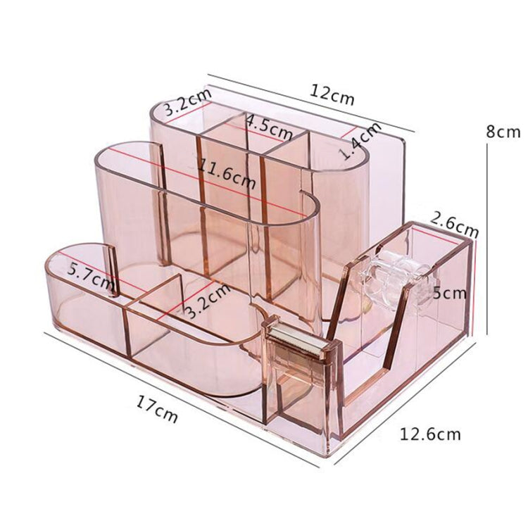 อะคริลิคใสกล่องเก็บเครื่องเขียน Creative Desk Organizer พลาสติกช่องผู้ถือปากกาอุปกรณ์สำนักงาน