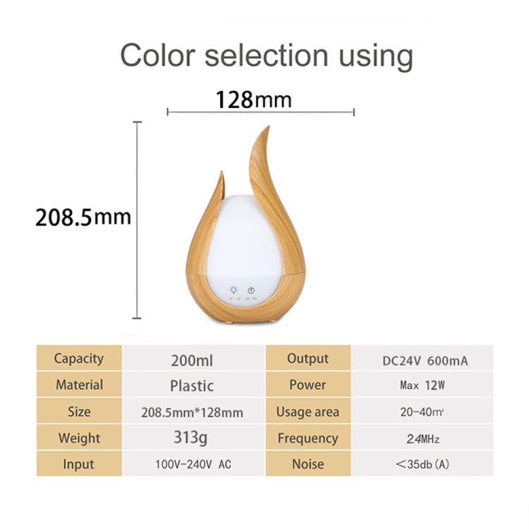 200ml อัลตราซาวด์ Air Humidifier AROMA Essential Oil Diffuser 7 สี LED Night Light Cool Mist Maker, UK  Plug, EU Plug