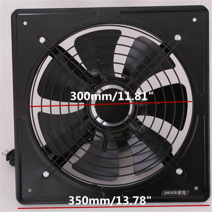 220V พัดลมดูดอากาศความเร็วสูง Air EXTRACTOR พัดลมระบายอากาศหน้าต่างสำหรับห้องครัว Ventilator Axial อุตสาหกรรมพัดลมติดผนัง, 12 inch, 10 inch