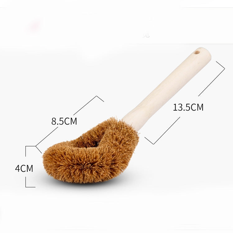 10 ชิ้นมะพร้าวปาล์มธรรมชาติ Non-stick น้ำมันยาวหม้อแปรงทำความสะอาดแปรงทำความสะอาดห้องครัวเครื่องมือ, Coconut Palm Brush