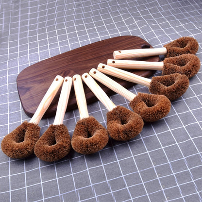 10 ชิ้นมะพร้าวปาล์มธรรมชาติ Non-stick น้ำมันยาวหม้อแปรงทำความสะอาดแปรงทำความสะอาดห้องครัวเครื่องมือ, Coconut Palm Brush