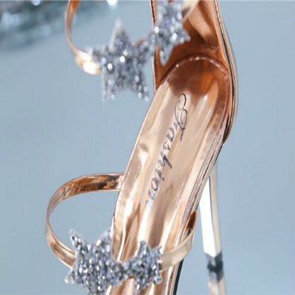 เซ็กซี่ Peep Toe ห้าดาวชี้รองเท้าส้นสูงรองเท้าแตะรองเท้าแต่งงาน, 34, 35, 36, 37, 38, 39, 40