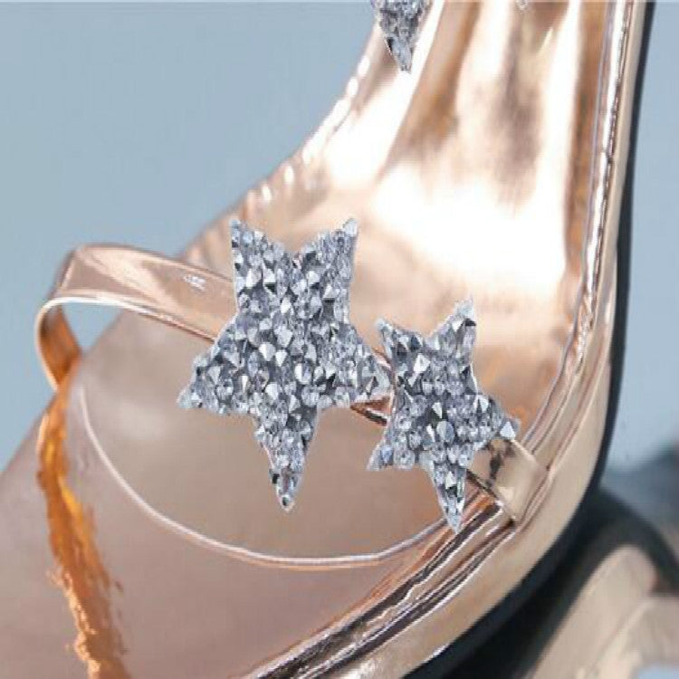 เซ็กซี่ Peep Toe ห้าดาวชี้รองเท้าส้นสูงรองเท้าแตะรองเท้าแต่งงาน, 34, 35, 36, 37, 38, 39, 40