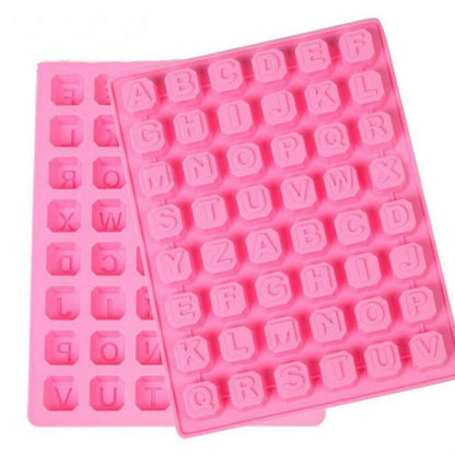 ดาวรูปร่างตัวอักษรภาษาอังกฤษซิลิโคนช็อกโกแลตแม่พิมพ์ DIY น้ำแข็ง Handmade SOAP Mould, Stars Shape English Alphabet