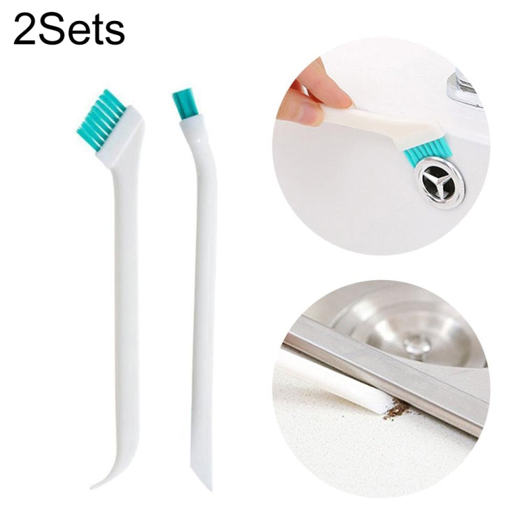 2 ชุด 2 in 1 Double Head ประตูหน้าต่าง Gap แปรงทำความสะอาดถ้วยแปรงหาง Scraper, 2 Sets 2 in 1