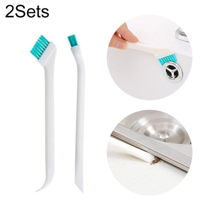 2 ชุด 2 in 1 Double Head ประตูหน้าต่าง Gap แปรงทำความสะอาดถ้วยแปรงหาง Scraper, 2 Sets 2 in 1