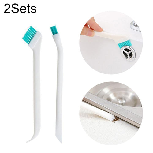 2 ชุด 2 in 1 Double Head ประตูหน้าต่าง Gap แปรงทำความสะอาดถ้วยแปรงหาง Scraper, 2 Sets 2 in 1